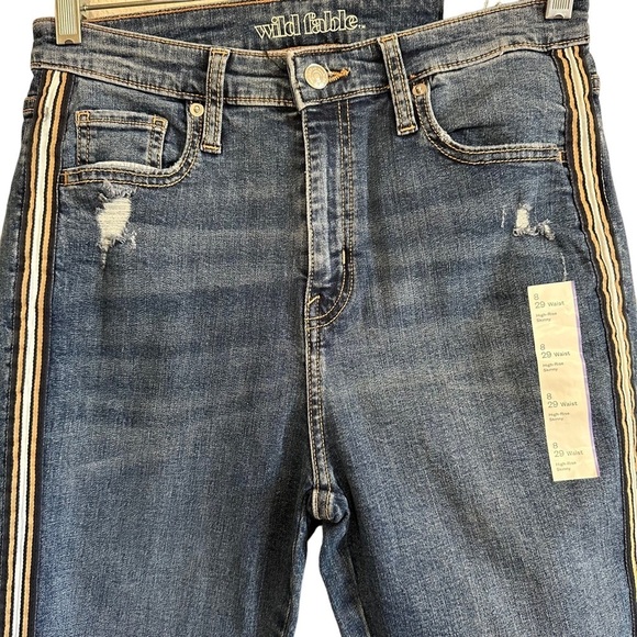 WILD FABLE High Rise Skinny Jeans with Side Tape Stripe Sz 8 / 29 - Picture 4 of 16